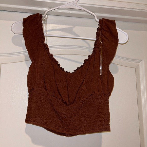 brown boho tank cropped top - Picture 2 of 2